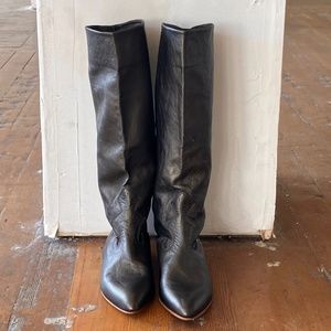 Bronze leather, cowboy/riding inspired boots